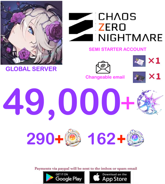 [GLOBAL SERVER] ⭐ ?? Crystals  ⭐  Chaos Zero Nightmare Fresh Semi Starter Account v6