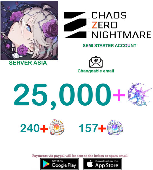 [ASIA SERVER] ??? Crystals + Chaos Zero Nightmare Fresh Semi Starter Account v8