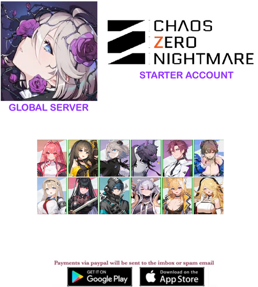 [GLOBAL SERVER ] Chaos Zero Nightmare  Fresh Starter Account with Many Combinations