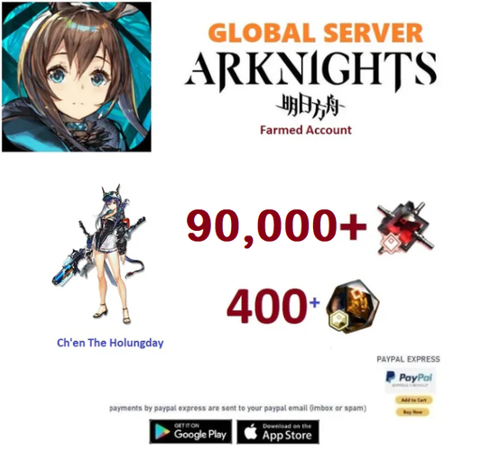 [Global Server] 75,000 +Orundum + Ch'en The Holungday + 6* Random   -    Arknights Farmed Account