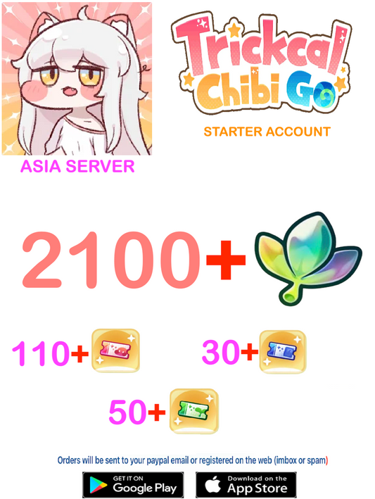 [ASIA SERVER] ⭐ 2100  Gems ⭐  Trickcal:Chibi Go Fresh Starter Account