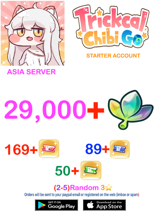 [ASIA SERVER] ⭐ 29.000  Gems ⭐  Trickcal:Chibi Go Farmed Account v5