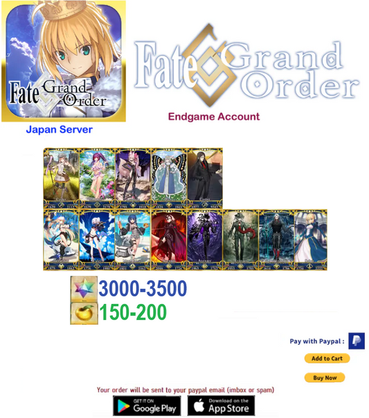 [JAPAN SERVER]  FGO Endgame Reroll Account v11