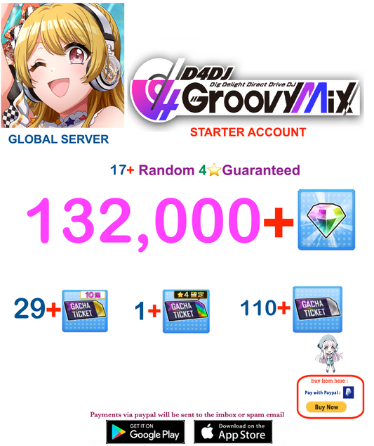 [EN SERVER ]   D4DJ Groovy Mix Starter Reroll Account v1