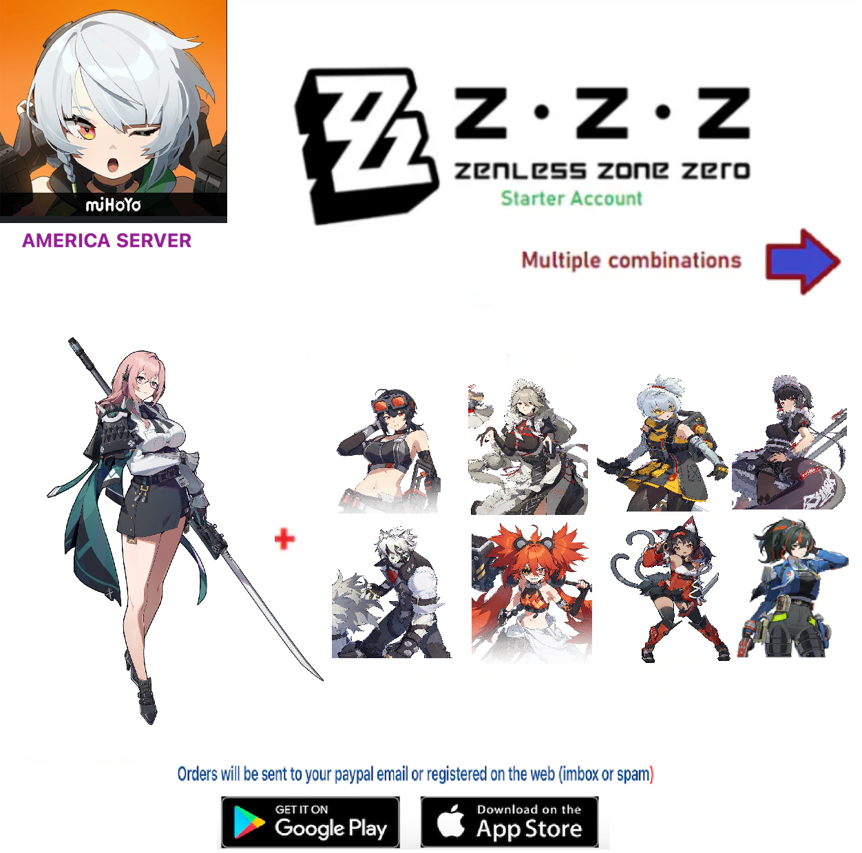 (America Server)  Tsukishiro Yanagi - Zenless Zone Zero Starter Account