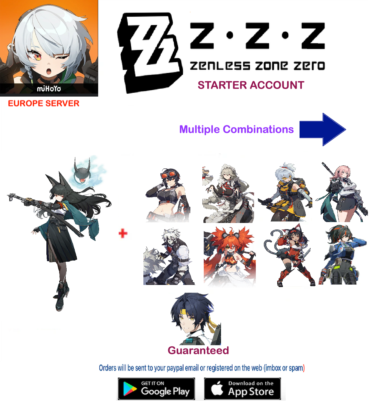 (Europe Server)  Hoshimi Miyabi  - Zenless Zone Zero Starter Account (RANK 8)