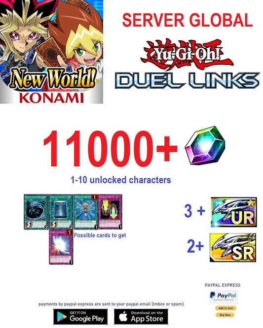 [Global Server]11000+ Gems Yu-Gi-Oh! Duel Links  Reroll Starter Account