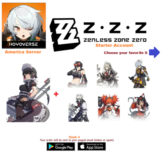 (America Server)  Ellen Joe + S -  your choice  - Zenless Zone Zero Starter Account