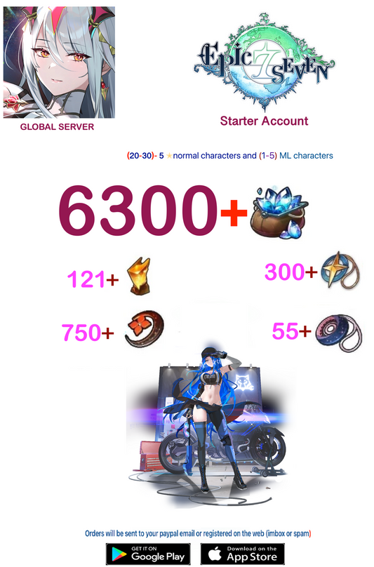 ⭐ [Global Server ][LAST ONE] ⭐ 6300 Skystone EPIC SEVEN Fresh Starter Account