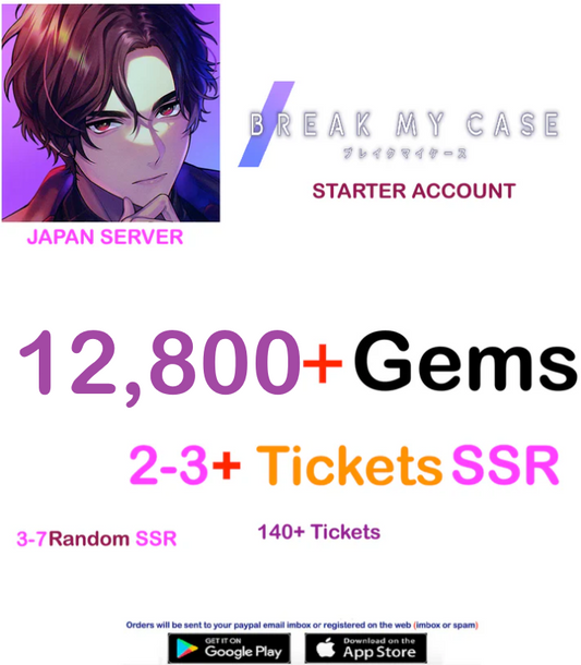 ⭐ Japan Server⭐ Instant Delivery⭐  12,800 Gems +  Break My Case Starter  Account