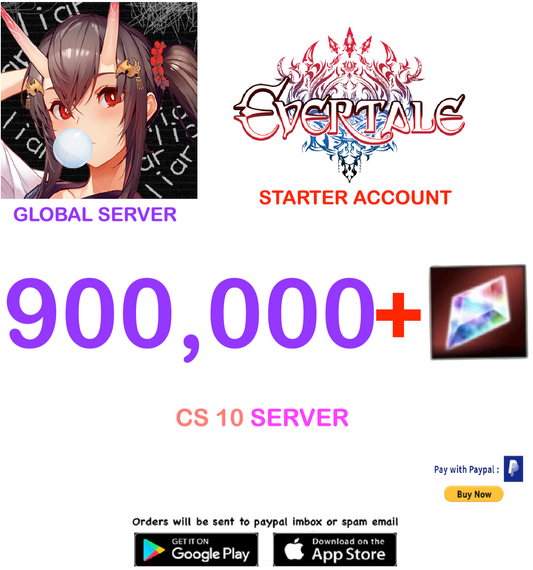 [Global Server] 900,000 + Gems Evertale Fresh Starter Account