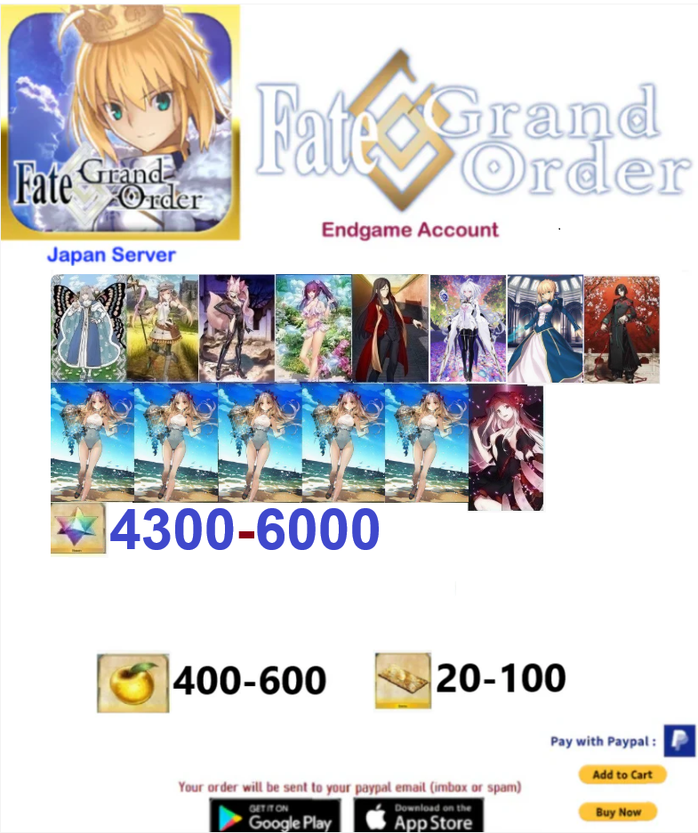 [JAPAN SERVER]  Custom Fgo  Fate Grand Order FGO Endgame Reroll  Account v5