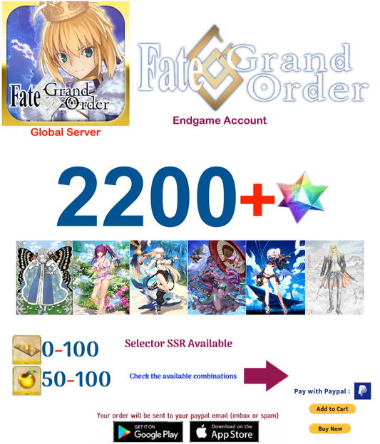 [Global Server]  2200+ Multiple Combinations  SQ Fate Grand Order FGO Quartz Endgame