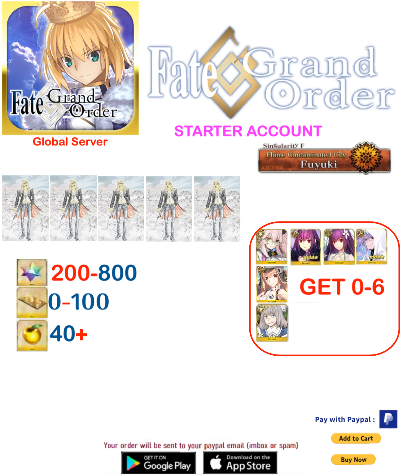 [GLOBAL SERVER]  Tezcatlipoca   Np5 Fate Grand Order Starter Account