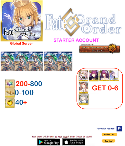 [GLOBAL SERVER]  Kukulkan Np5 Fate Grand Order Starter Account