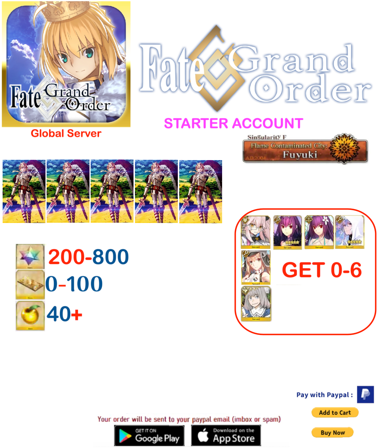 [GLOBAL SERVER]   Richard Lionheart Np5 Fate Grand Order Starter Account