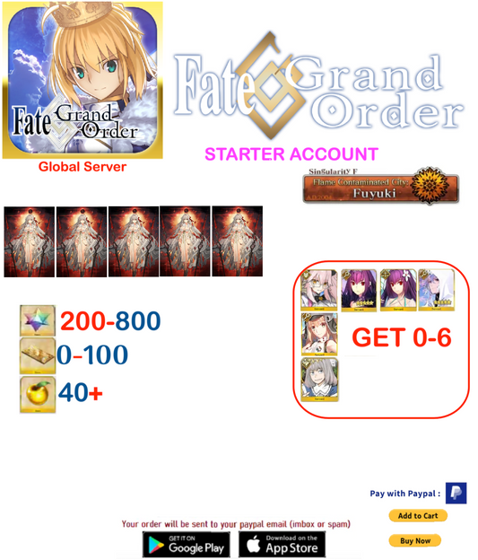 [GLOBAL SERVER]   Durga Np5 Fate Grand Order Starter Account