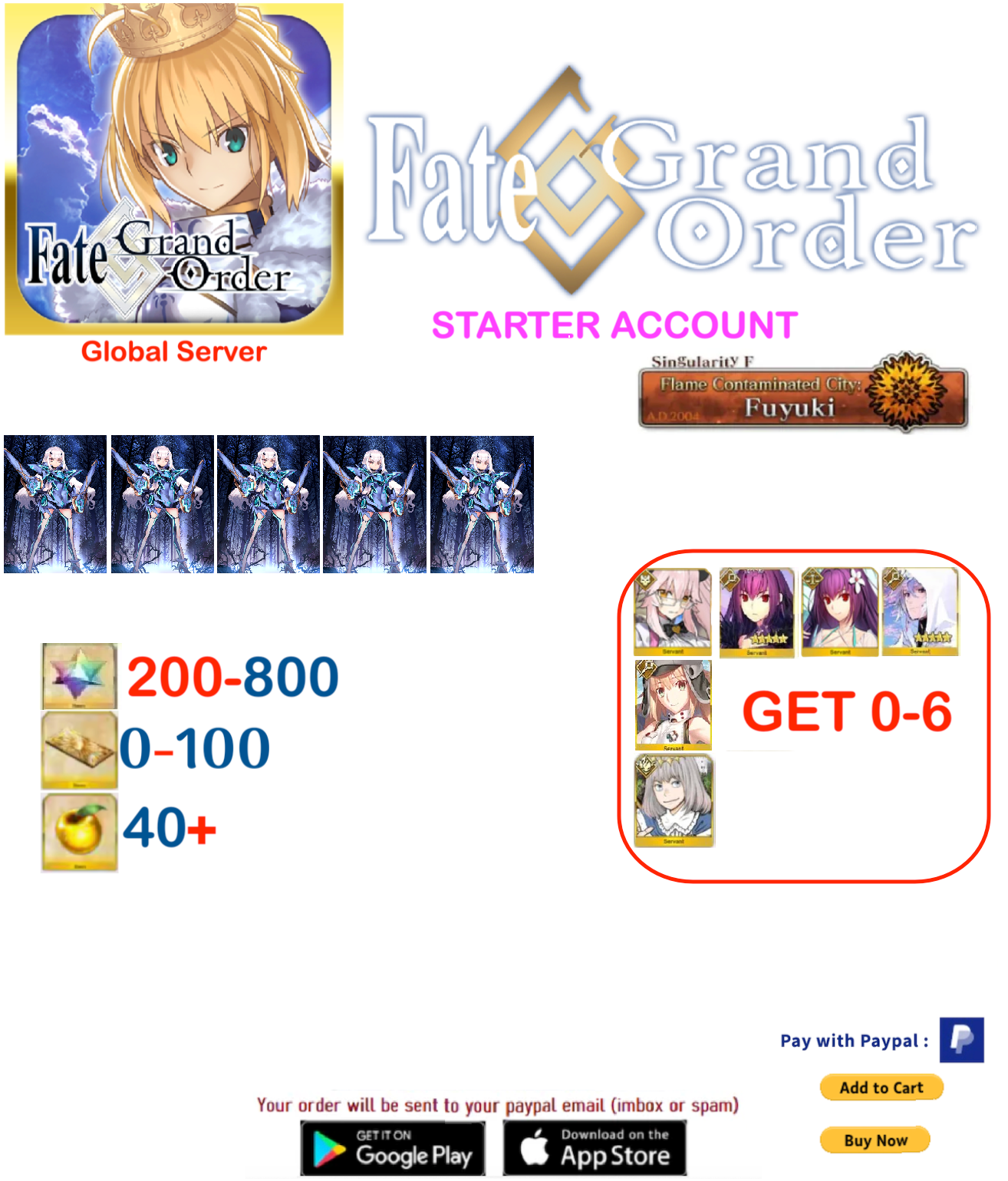 [GLOBAL SERVER]  Melusine Np5 Fate Grand Order Starter Account