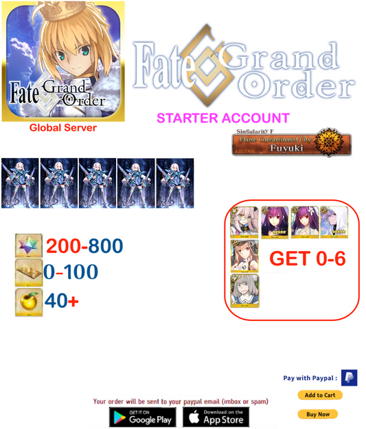 [GLOBAL SERVER]  Melusine Np5 Fate Grand Order Starter Account