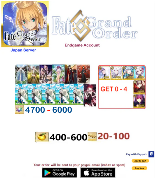 ⭐[JP Server] custom x1 NP5  + 4700 SQ  Fate Grand Order FGO  Endgame  v21