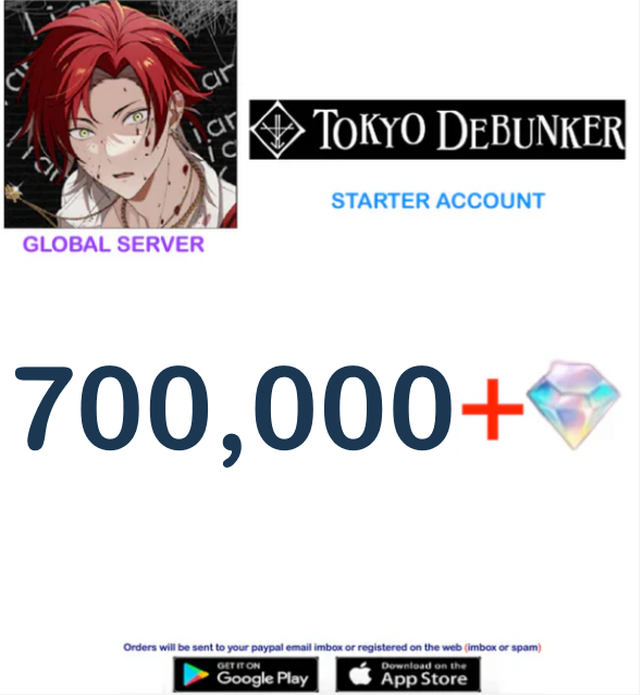 [Global Server/INSTANT DELIVERY] 700,000 Diamonds Tokyo Debunker Global Starter Account