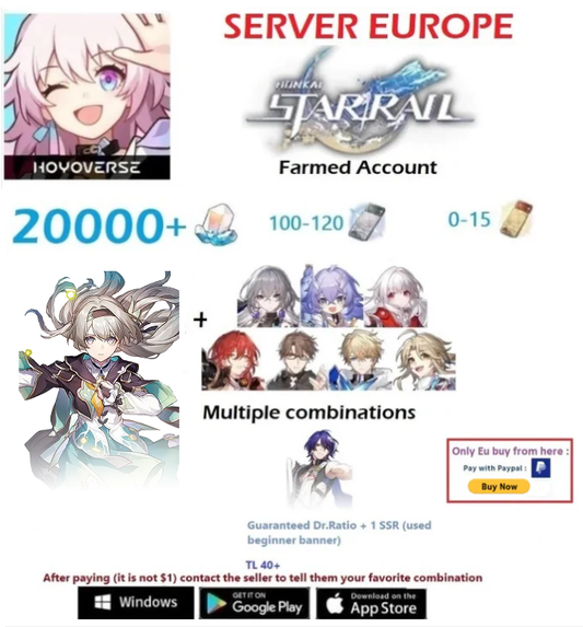 [Europe Server] Firefly + Multiple Combinations Honkai  Reroll Account