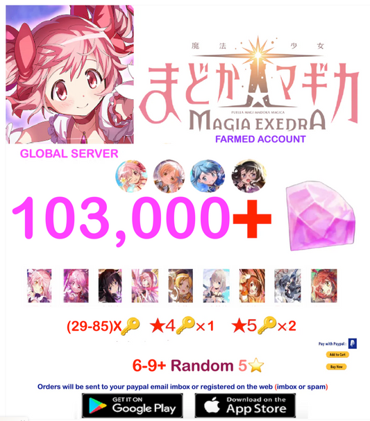 (Global Server)  ?? Magica Stones Madoka Magica  Farmed account  v4 Choose 1