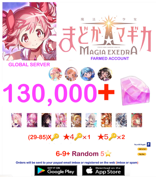 (Global Server)  ?? Magica Stones Madoka Magica  Farmed account  v4 Choose 1