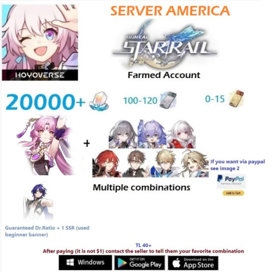 [America Server]Fu Xuan + Multiple combinations   Honkai Star Rail Farmed Account