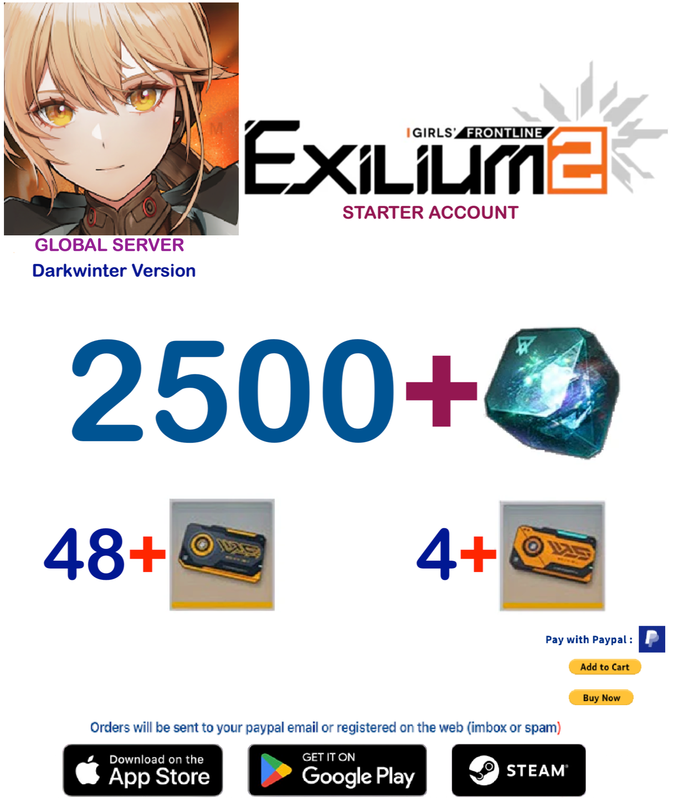 (Global Server-America- DarkWinter)  2580+ Collapse Piece GIRLS' FRONTLINE 2: EXILIUM Starter account