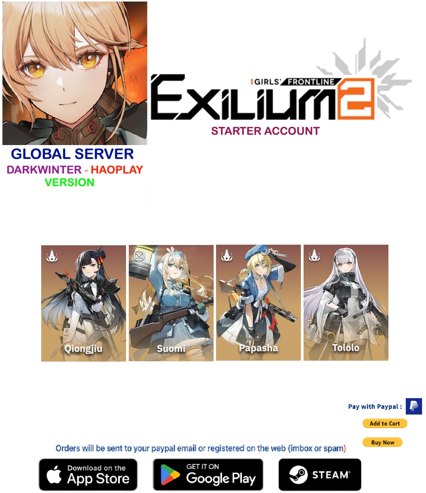 (All Server) Multiple Combinations GIRLS' FRONTLINE 2: EXILIUM Starter account