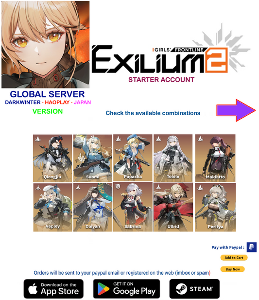 (All Server) Multiple Combinations GIRLS' FRONTLINE 2: EXILIUM Starter account