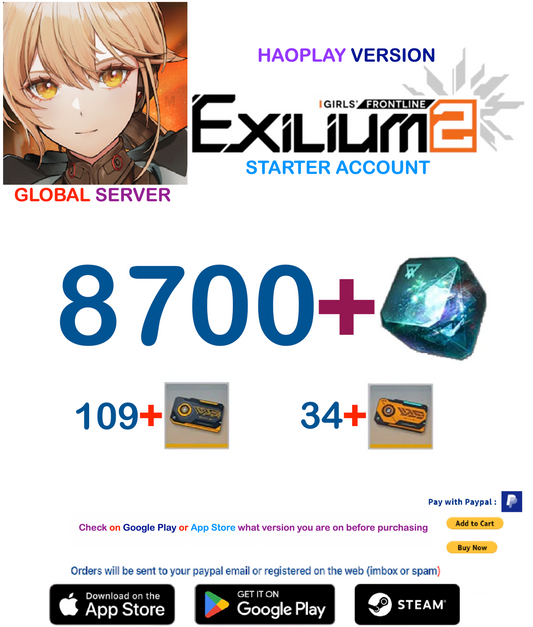 (Global Server - Haoplay)  8700+ Collapse Piece GIRLS' FRONTLINE 2: EXILIUM Starter account