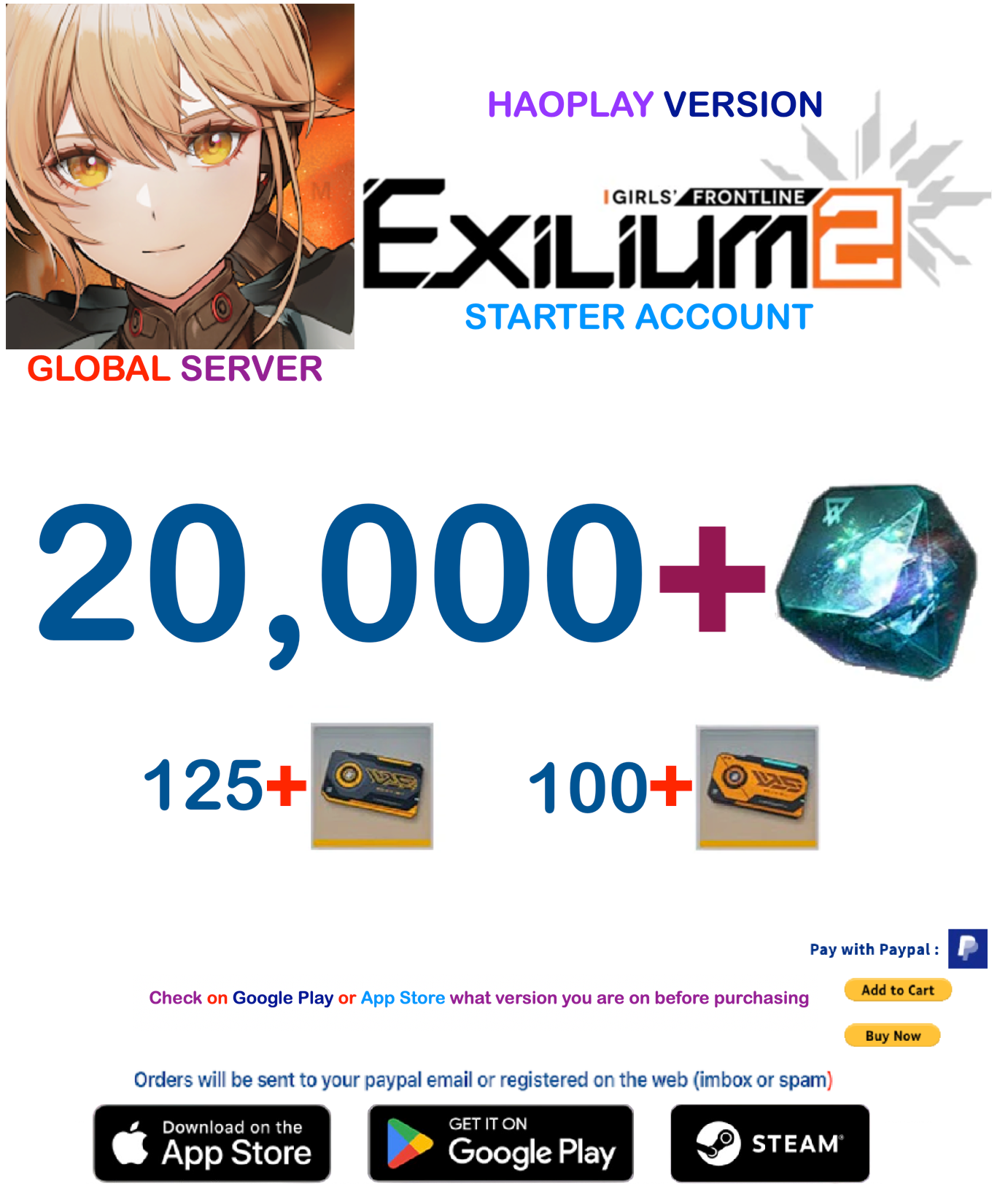 (Global Server - Haoplay)  32,000+ Collapse Piece GIRLS' FRONTLINE 2: EXILIUM Starter account