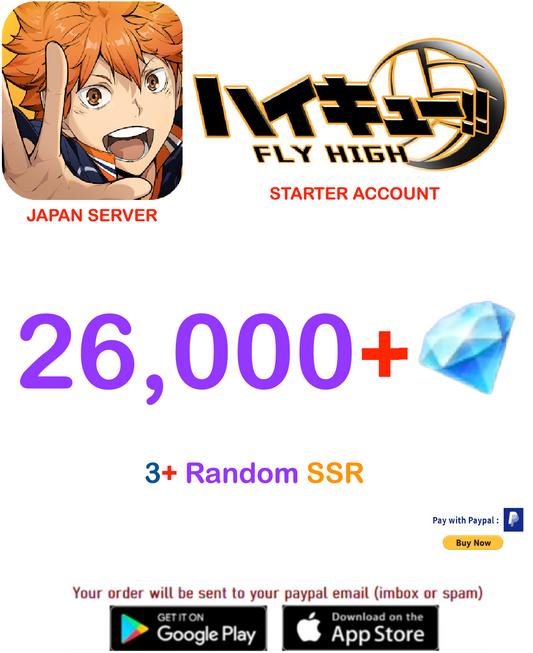 [JAPAN SERVER/INSTANT DELIVERY] ?? Gems HAIKYU!! FLY HIGH Starter Account