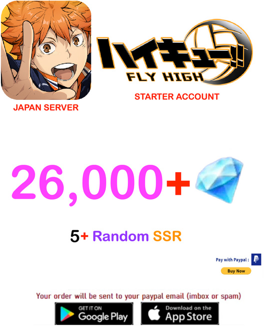 [JAPAN SERVER/INSTANT DELIVERY] ?? Gems HAIKYU!! FLY HIGH Starter Account v2