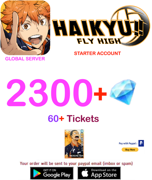 [GLOBAL SERVER/UNLINKED] ?? Gems HAIKYU!! FLY HIGH Starter Account v1