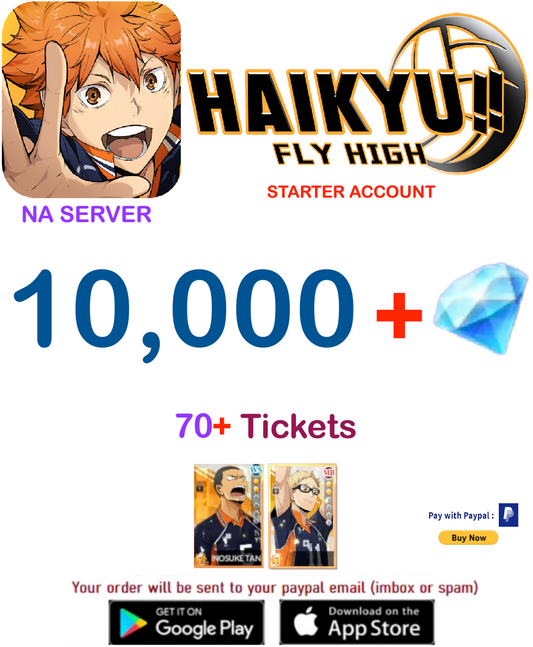 [NA SERVER/INSTANT DELIVERY] ?? Gems HAIKYU!! FLY HIGH Starter Account v2