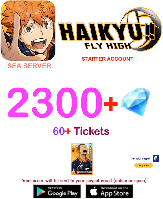 [SEA SERVER/INSTANT DELIVERY] ?? Gems HAIKYU!! FLY HIGH Starter Account v3
