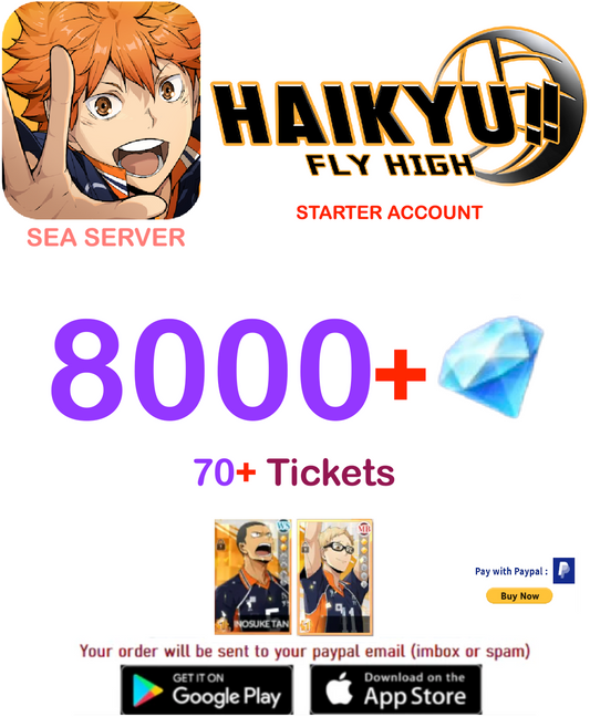 [SEA SERVER/UNLINKED] ?? Gems HAIKYU!! FLY HIGH Starter Account v3