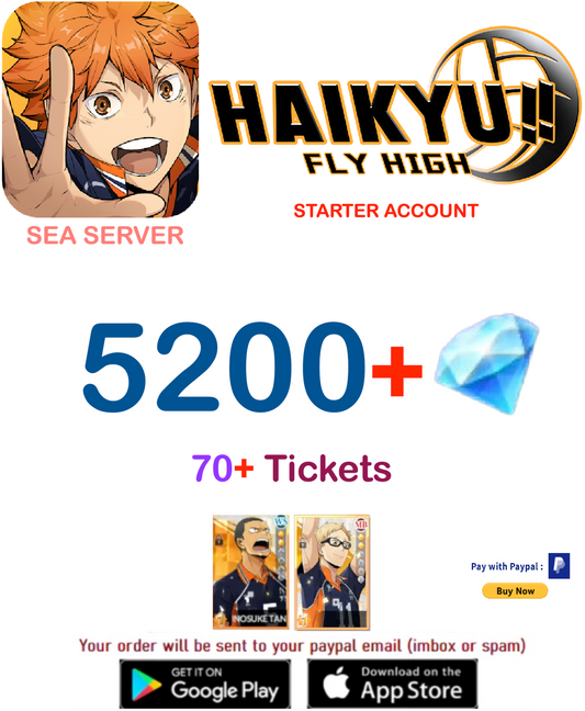 [SEA SERVER/UNLINKED] ?? Gems HAIKYU!! FLY HIGH Starter Account v3
