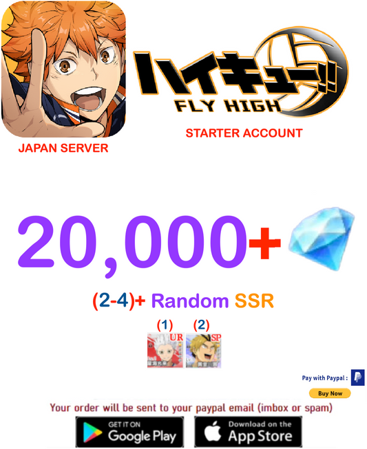 [JAPAN SERVER/INSTANT DELIVERY] ?? Gems HAIKYU!! FLY HIGH Starter Account v4