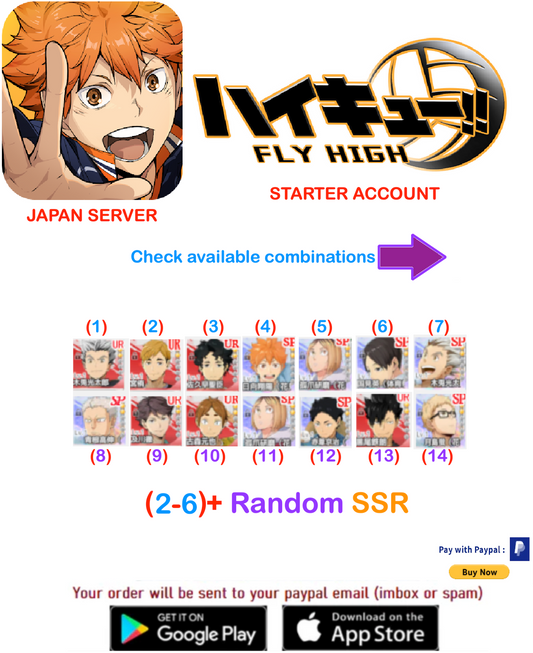 [JAPAN SERVER/INSTANT DELIVERY] ?? Gems HAIKYU!! FLY HIGH Starter Account v5