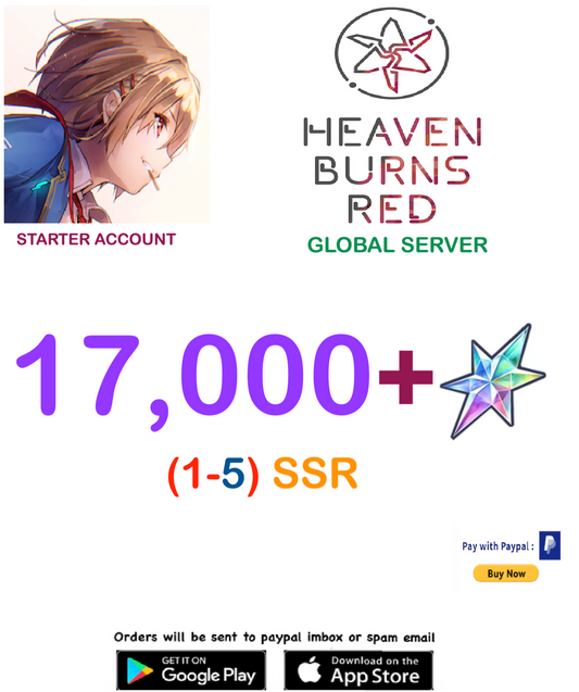 [GLOBAL SERVER ]17,000+ Quartz Heaven Burns Red Starter Reroll Account