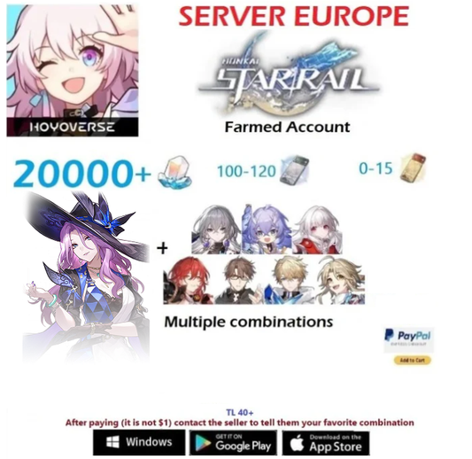 [Europe Server] Jade + Multiple Combinations Honkai  Reroll Account