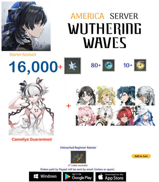 (America Server) Camellya  - Multiple Combinations-  Wuthering Waves  Starter  Account (AR25+)