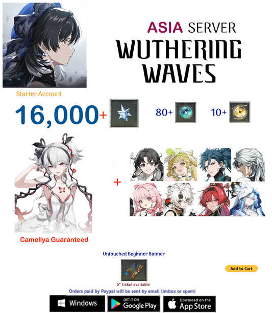 (Asia Server) Camellya  - Multiple Combinations-  Wuthering Waves  Starter  Account (AR25+)