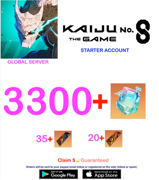 [Global  Server][INSTANT DELIVERY] 3300 + Crystals  KAIJU NO. 8 THE GAME  Starter Reroll Account