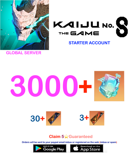 [Global  Server][INSTANT DELIVERY] 3000 + Crystals  KAIJU NO. 8 THE GAME  Starter Reroll Account