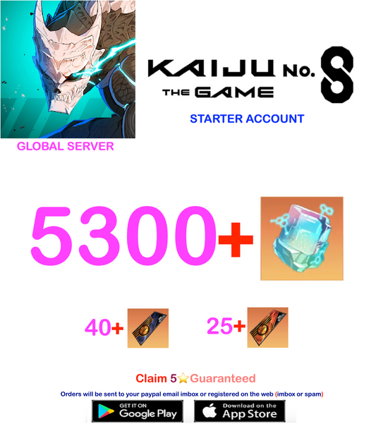 [Global  Server][INSTANT DELIVERY] 5300 + Crystals  KAIJU NO. 8 THE GAME  Starter Reroll Account